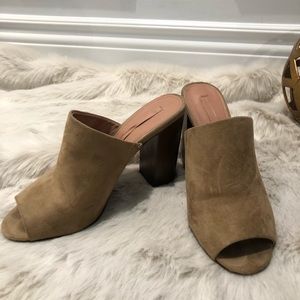 BCBG MaxAzria nude wooden-heel sandals